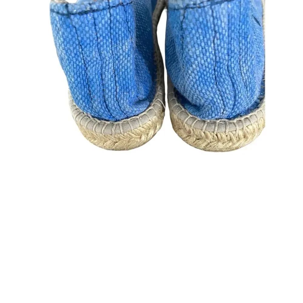 Manebi Distressed Blue Canvas Espadrille Slip-On Shoes size 39 US 9
